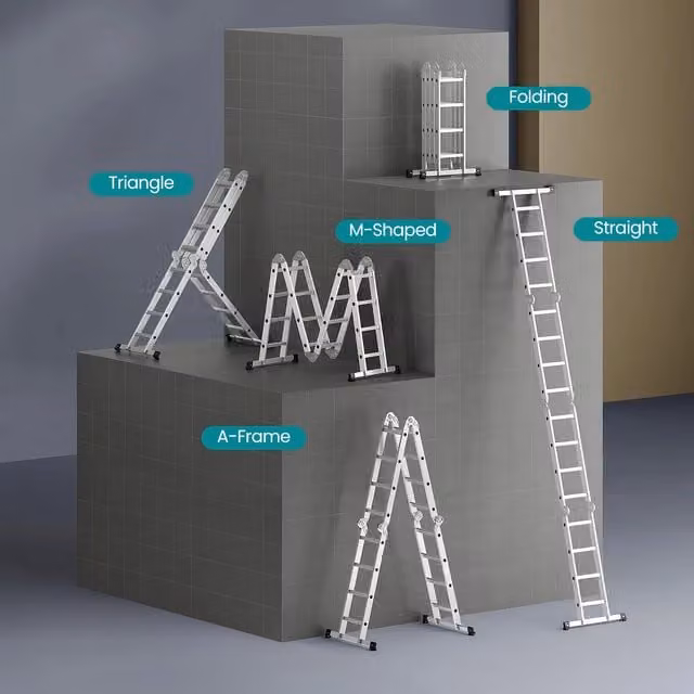 SONGMICS Multi-Purpose Aluminium Folding Ladder in Silver