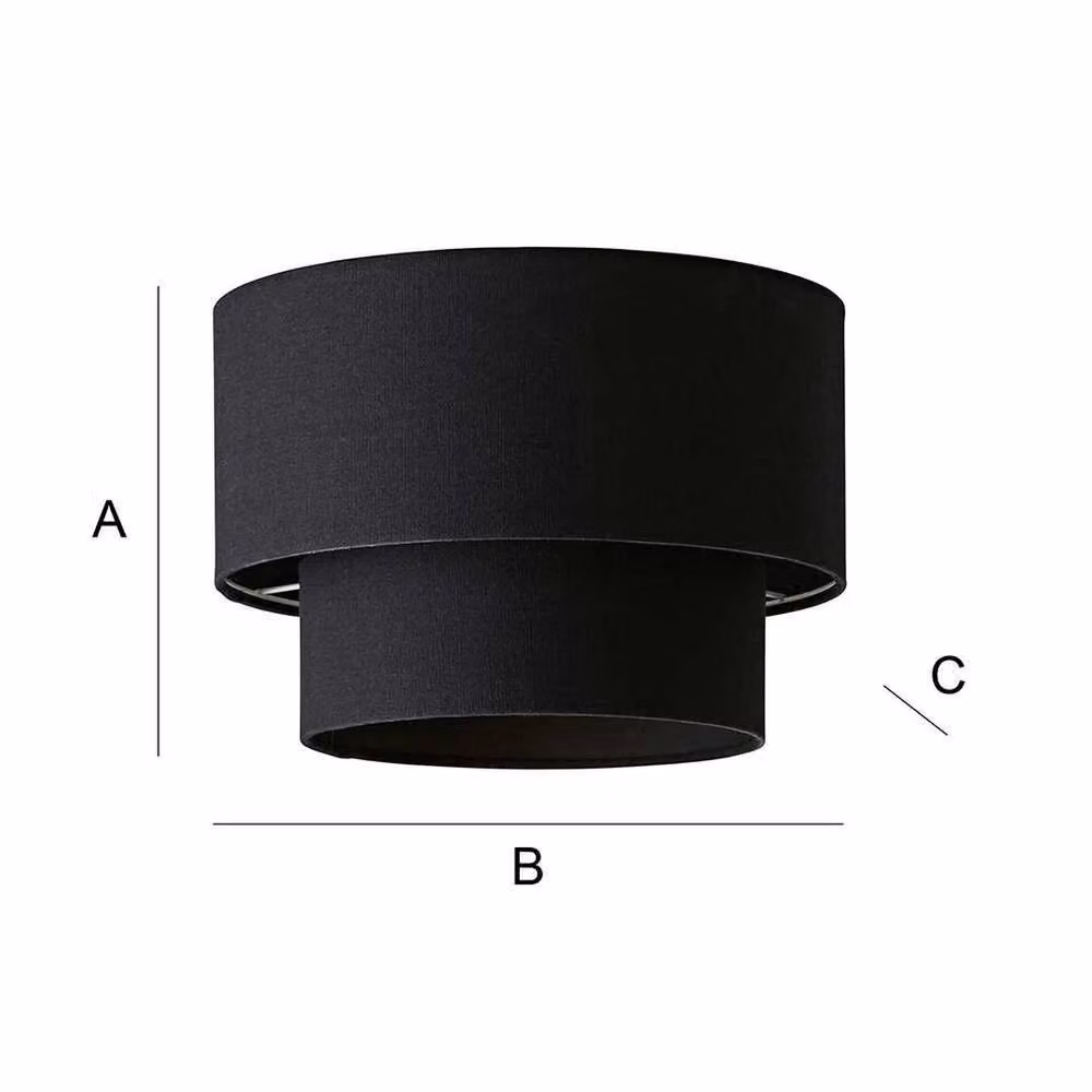 FORGEVIO Modern Black Fabric Cylinder Lamp Shade for Ceiling Lights – 3