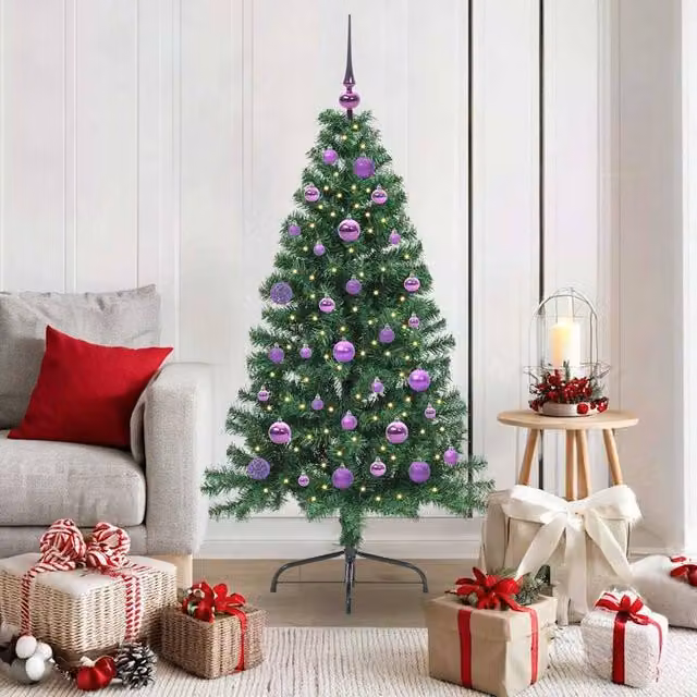 Berkfield Home Pre-lit Artificial Christmas Tree in Green, Height: 150 cm – 1