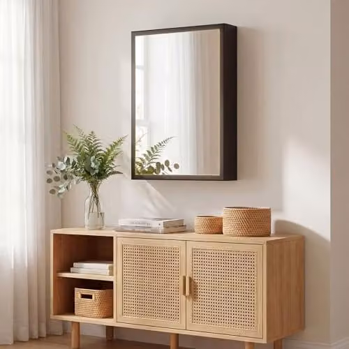 Kleankin Wall Mounted Black Bathroom Cabinet with Mirror and Internal Shelves, W/D/H: 40 x 12 x 60 cm – 9