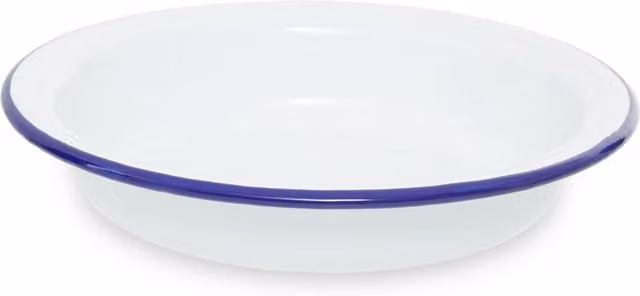 Orsina Non-Stick Enamel Round Tart Tin, White and Blue, Diameter: 21 cm