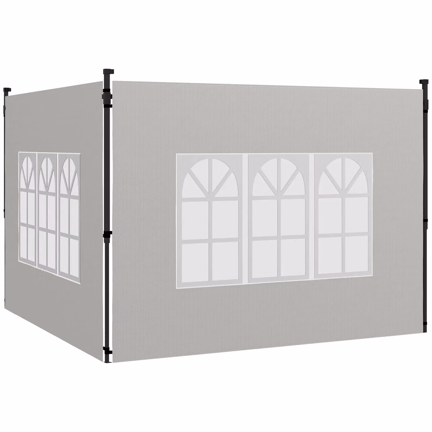 OUTSUNNY Gazebo Side Panels for 3x3m or 3x6m Canopy, 2 Pack, White – 2