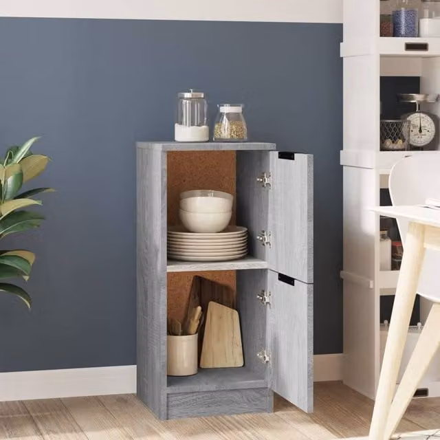 Berkfield Home Grey Sonoma Sideboard in Engineered Wood W/D/H: 30 x 30 x 70 cm