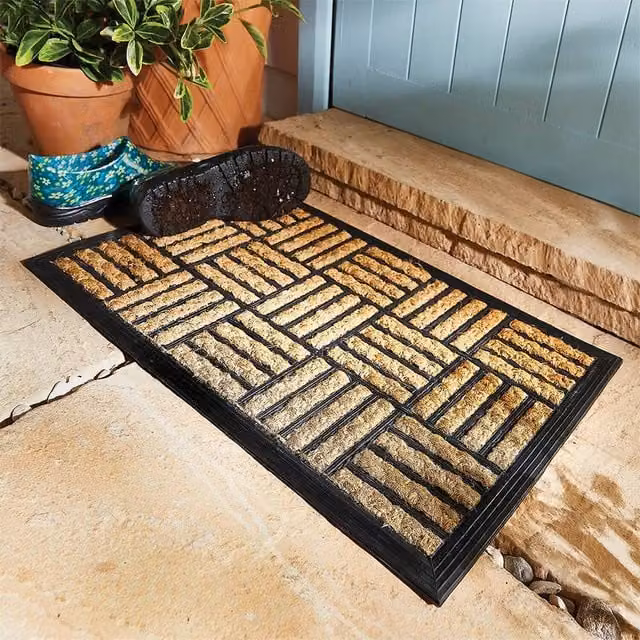 Gainsborough Rubber & Coir Weatherproof Rectangular Doormat, Brown, H: 40 cm x W: 60 cm – 1