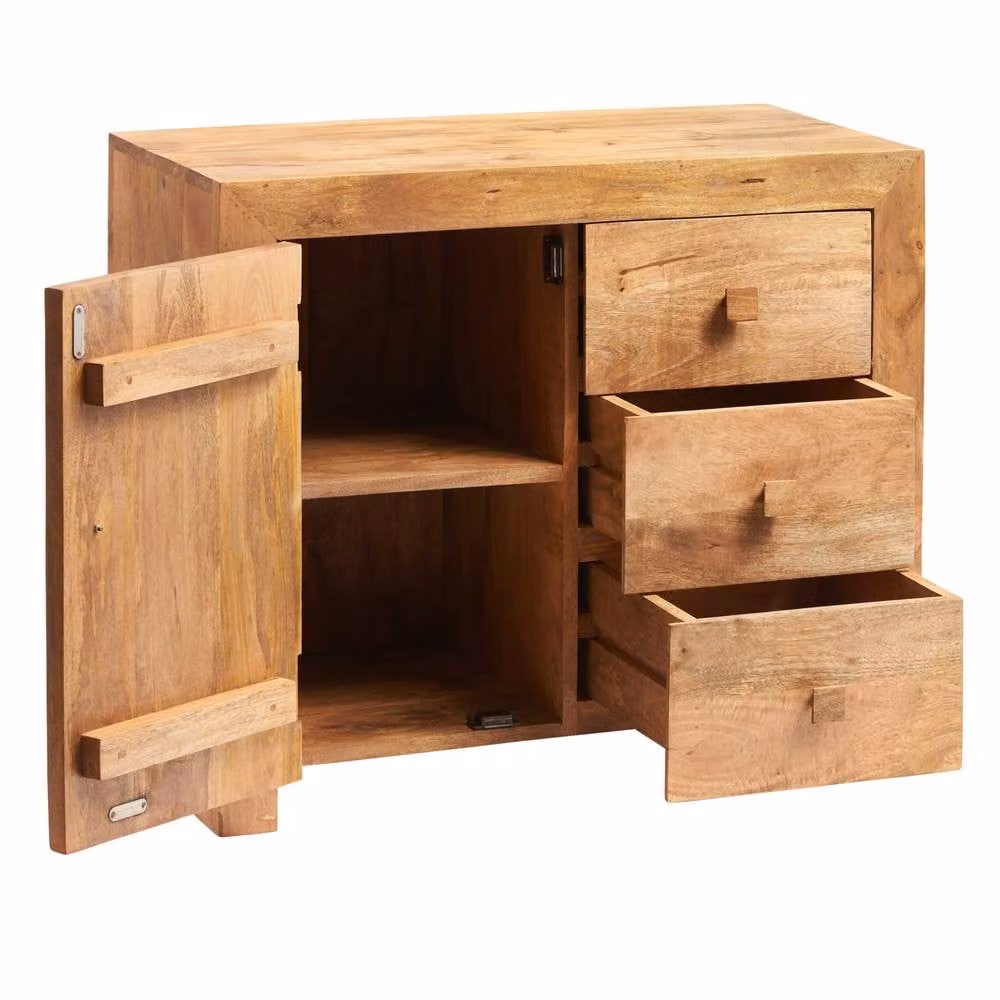 IH Design Asho Light Mango 3 Drawer Sideboard in Brown – 3