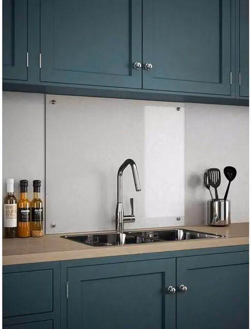 Generic Transparent Glass Kitchen Splashback, W: 90 cm, H: 75 cm