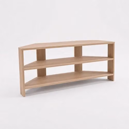 FWStyle Oak Effect Corner TV Unit in Brown, H 45 x W 110 x D 36 cm – 1