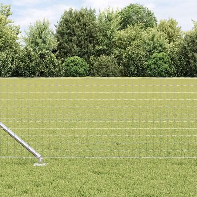 Berkfield Home 26 Piece Set of Round Galvanised Steel Fence Posts with Spike in Silver, Height: 120 cm, Diameter: 32 mm – 1