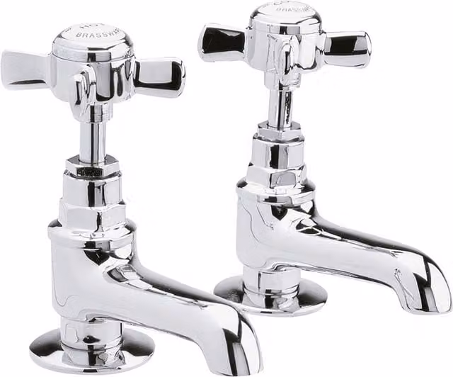 Balterley Kingsey Traditional Two-Handle Basin Mixer Taps in Chrome