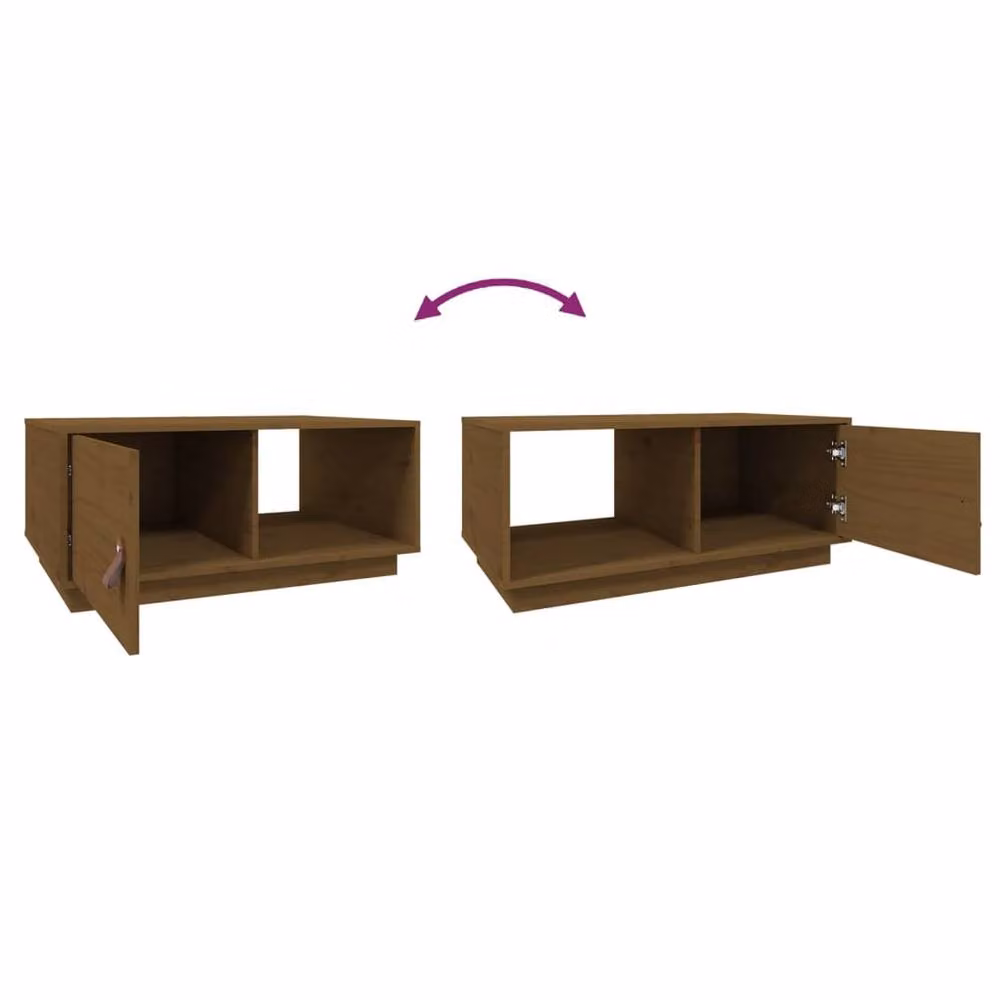 Berkfield Home Rustic Solid Wood Pine Coffee Table, Brown, W/D/H: 80 x 50 x 35.5 cm – 4