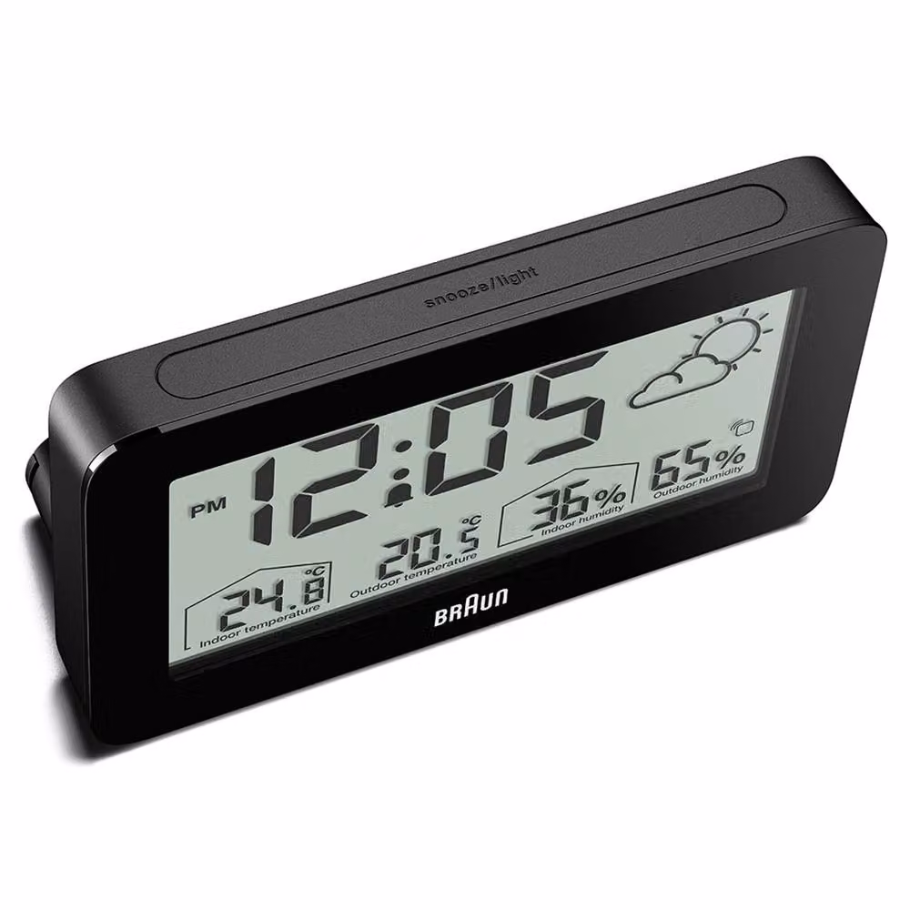 Braun Digital Weather Station Alarm Clock in Black – 2