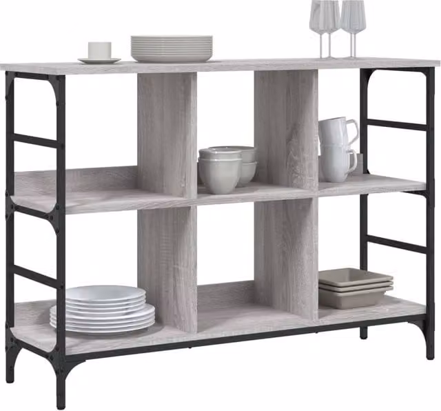 Berkfield Home Grey Sonoma Industrial Sideboard in Engineered Wood W/D/H: 102 x 32 x 73.5 cm