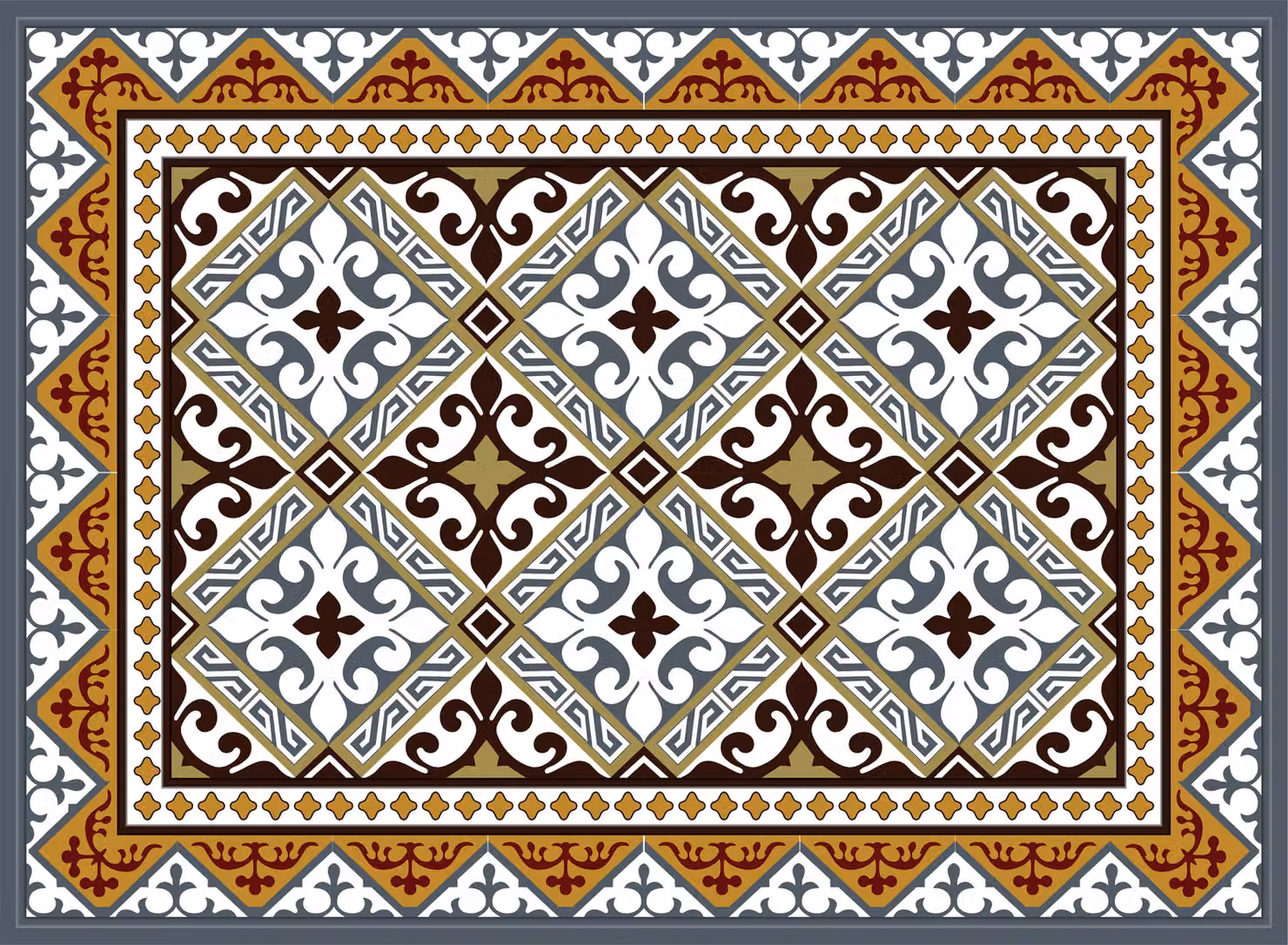 Native Home & Lifestyle Verona Multicolour Graphic Vinyl Table Mats, Set of 4, W: 33 cm, D: 45 cm – 2