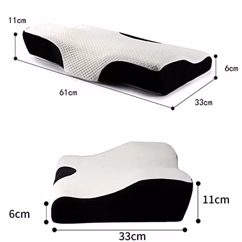 Xample Firm Memory Foam Orthopaedic Contour Pillow for Side and Back Sleepers in White – 7