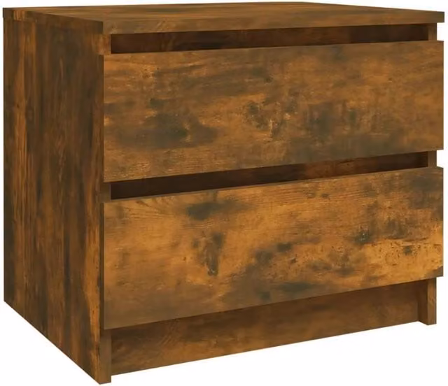 Berkfield Home Bed Cabinet in Smoked Oak, Brown, W/D/H: 50 x 39 x 43.5 cm