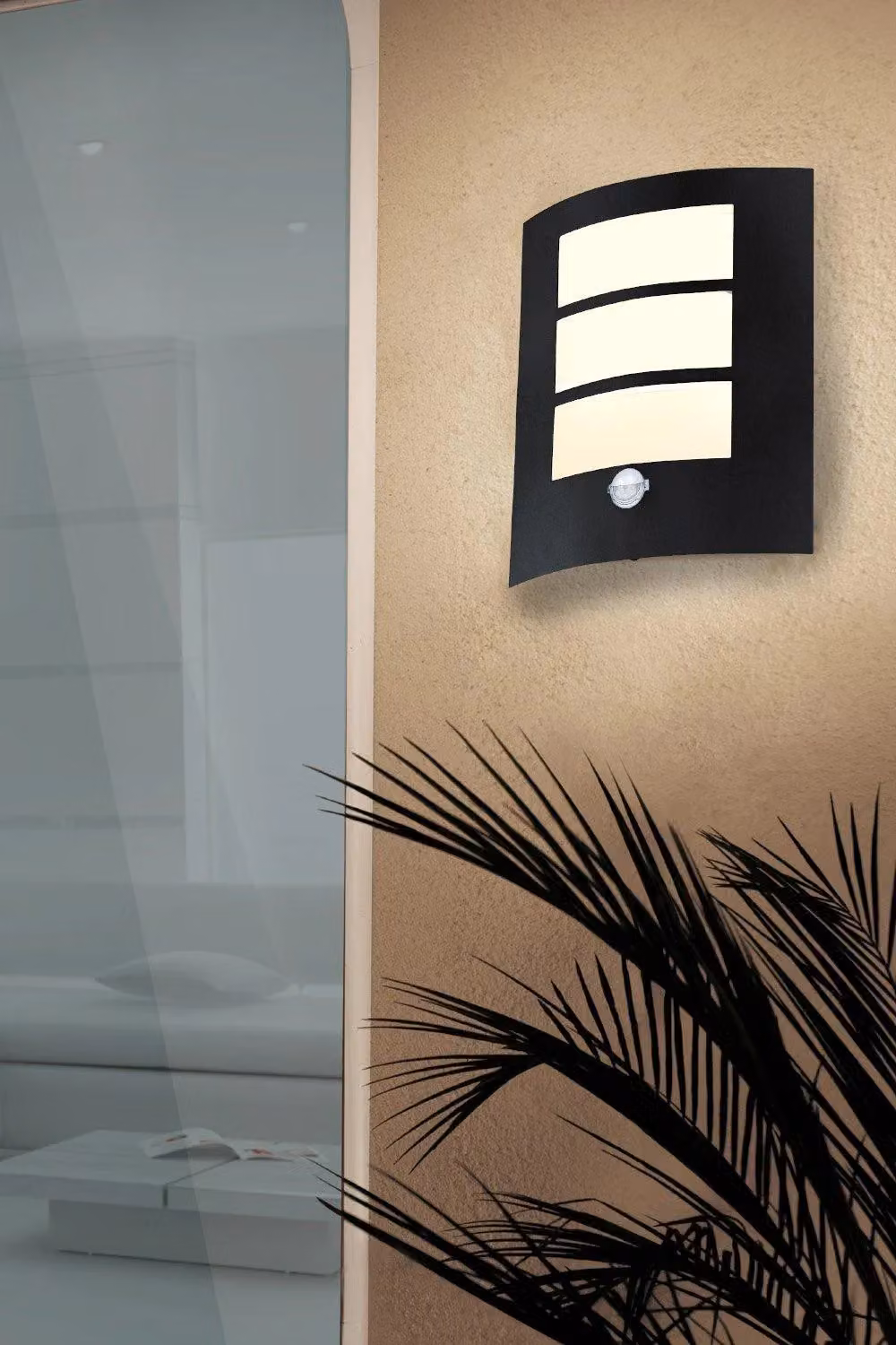 Eglo City Outdoor Wall Light in Black and White with Motion and Dusk Sensor, IP44 Waterproof Metal and Plastic Design for Garden, Terrace or Balcony, E27 Socket – 8