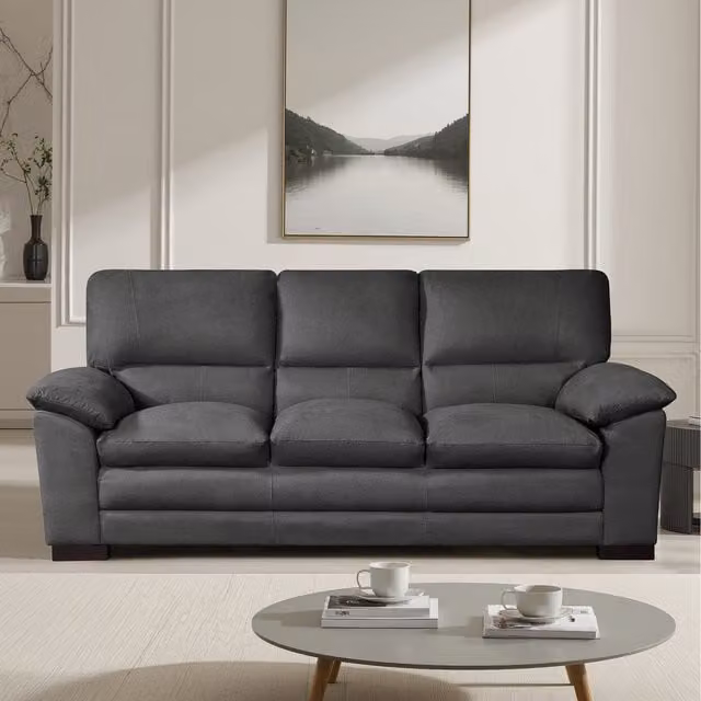 Artemis Home Ramona 3 Seat Soft Fabric Sofa in Grey