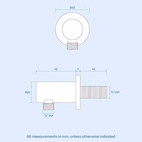 Nes Home Matte Black Round Wall Mounted Brass Outlet Elbow Shower Hose Concealed Connector Kit with 1/2 inch Connection – 3