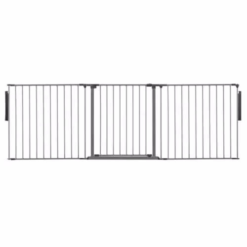 Safetots Premium Multi Panel Room Divider with Swing Door, Grey, Width: 226 cm, Height: 70 cm