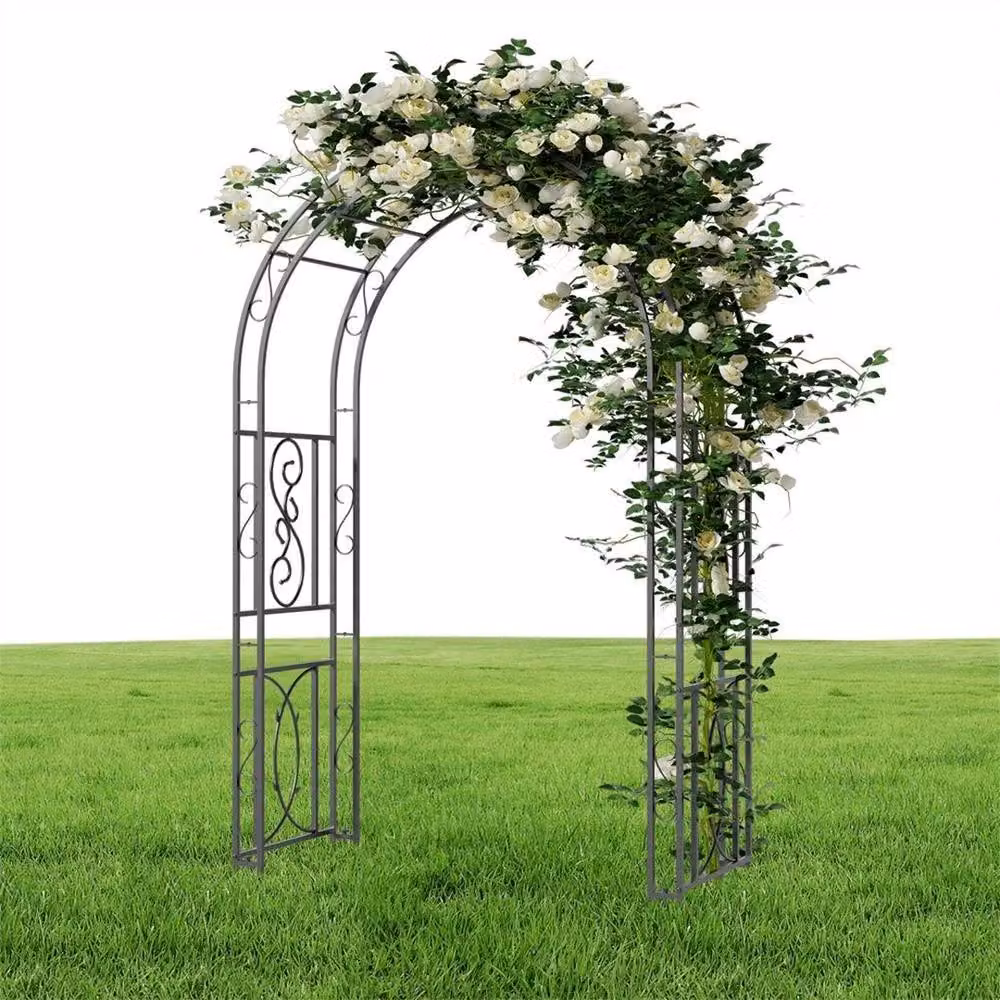 Hinsinc Heavy Duty Metal Garden Arbor and Climbing Frame Stand in Black – 5