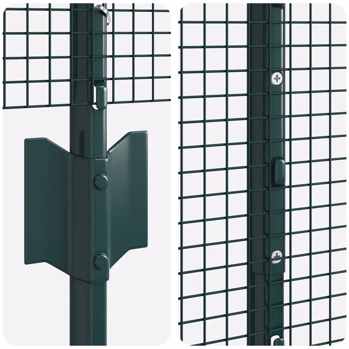 Berkfield Home Green Steel Welded Wire Fence with 22 U-Profile In-Ground Posts, 1 x 50 m – 3
