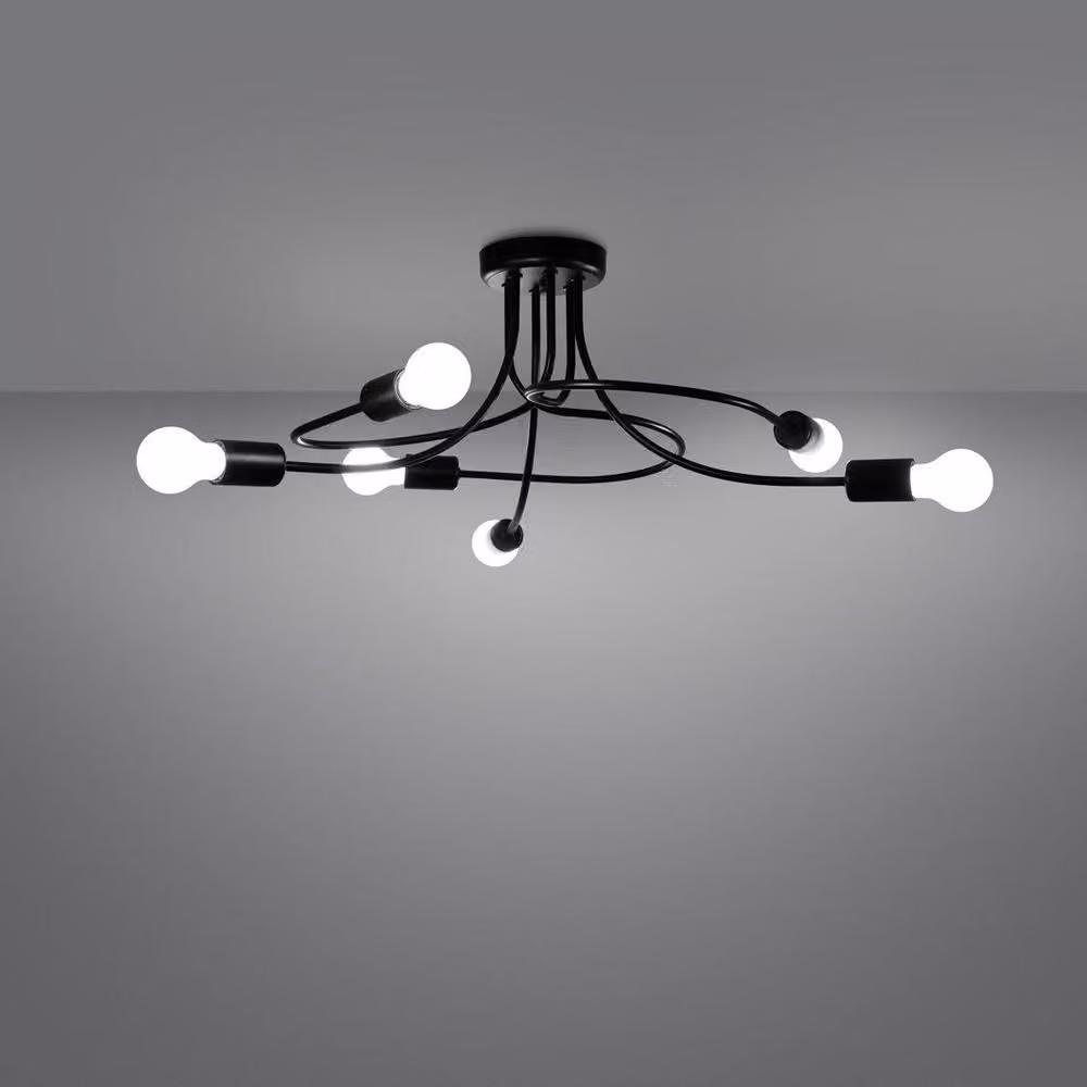 Sollux Lighting LEVAR LED Pendant Chandelier, Black, W/D/H: 69 x 29 x 66 cm – 3