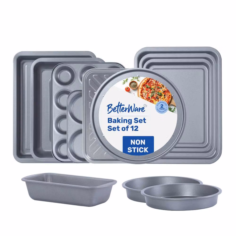 Betterware Essentials 12 Piece Non-Stick Baking Set in Silver – 5