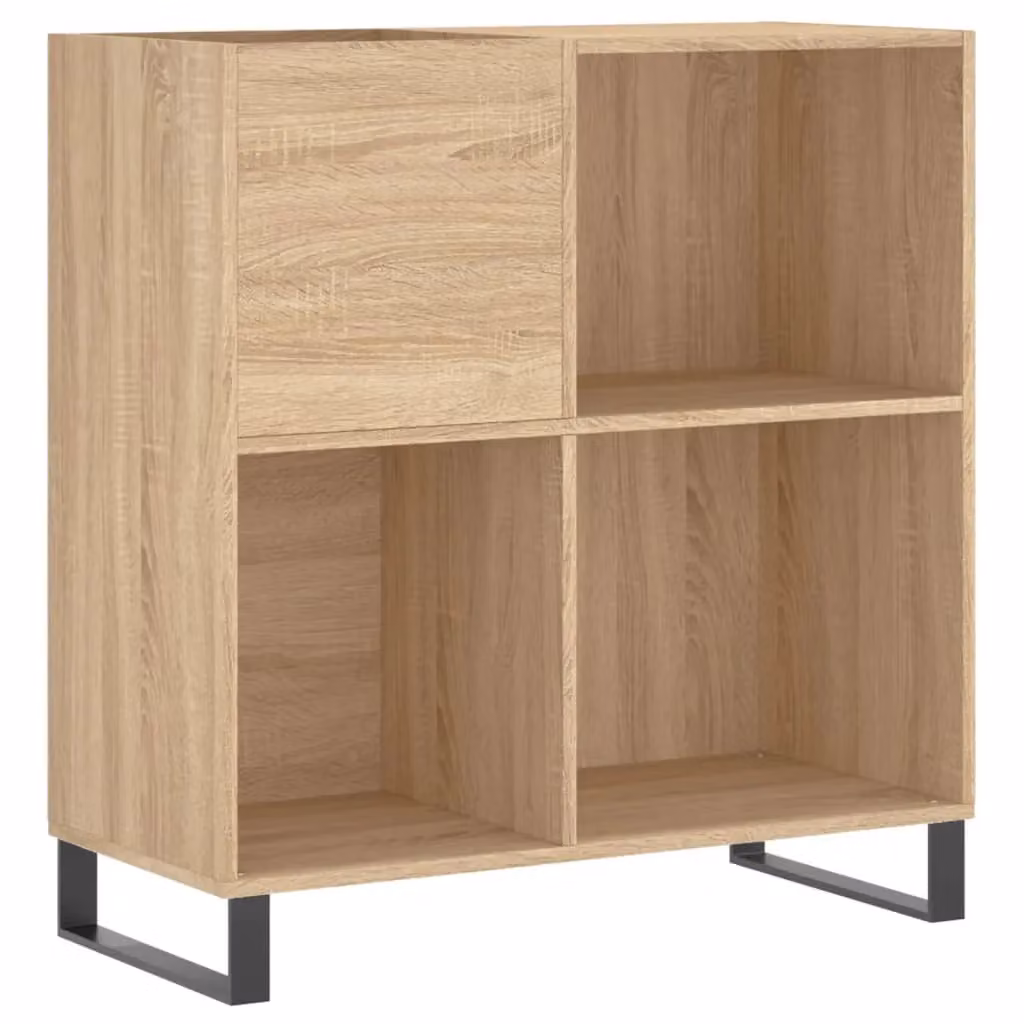 Berkfield Home Record Cabinet in Sonoma Oak and Brown, W: 84.5 cm, D: 38 cm, H: 89 cm – 2