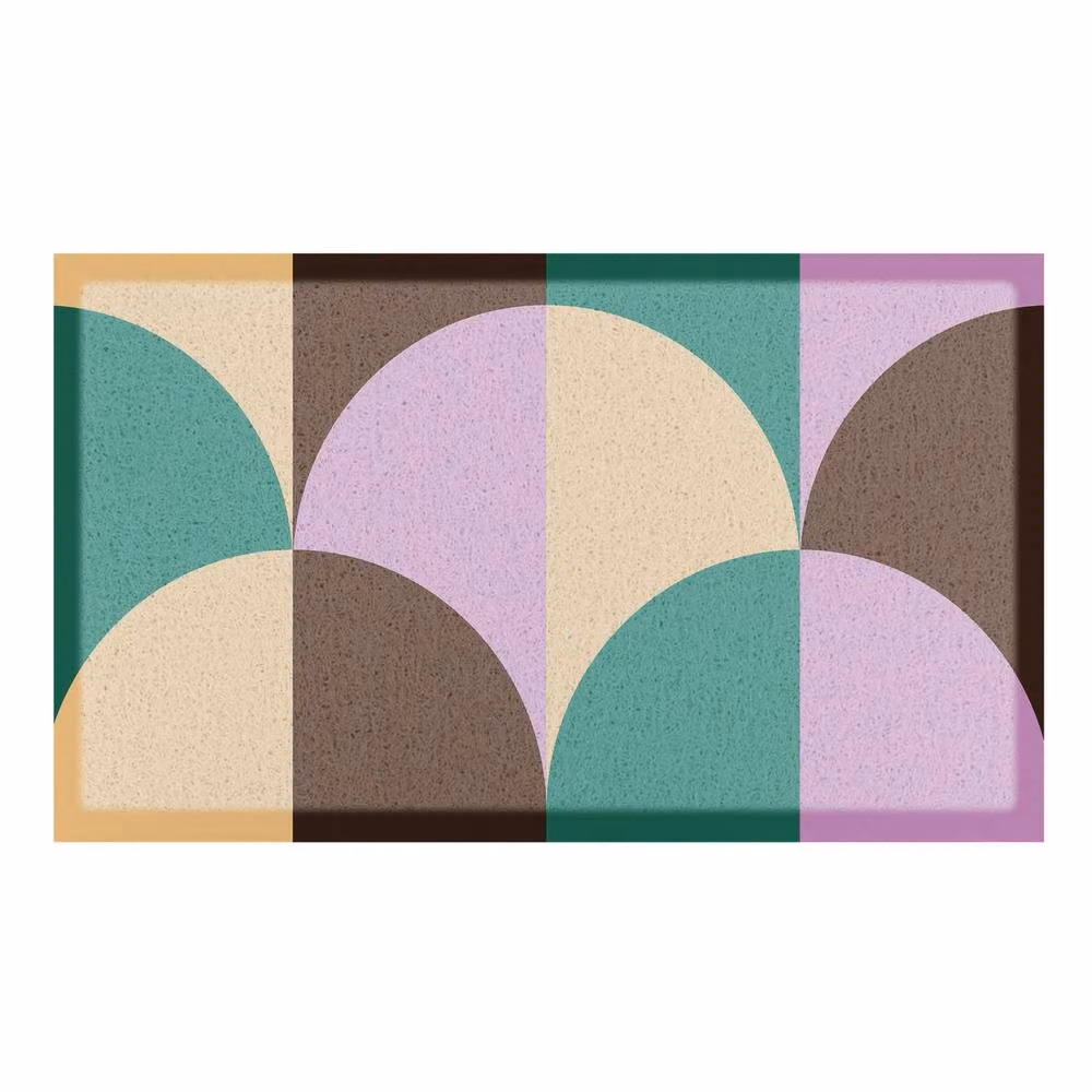 Artsy Mats Elizabeth Olwen Art Deco Indoor/Outdoor Doormat, Brown and Multicolour, W/D/H: 70 x 40 cm