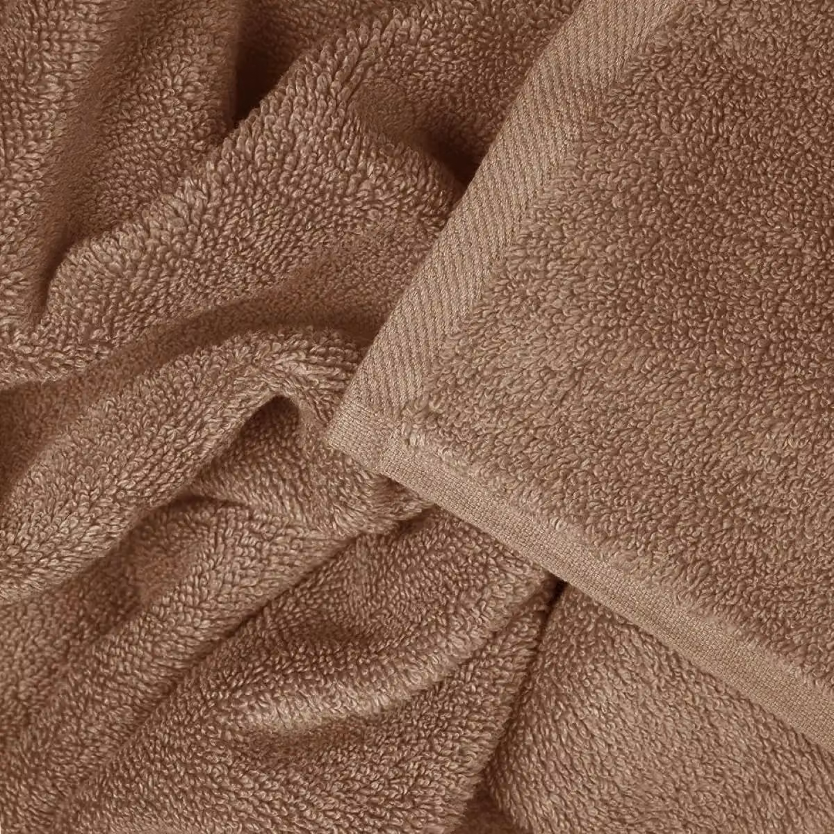 Allure Bath Fashions Pack of 2 Fluffy Cotton Hand Towels with Border, Brown, W/H: 50 x 85 cm – 2
