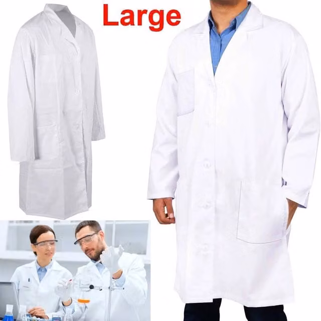 Kelvenix L Laboratory Doctors Medical Coat in White, Size 10