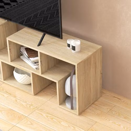 HOMCOM Grey TV Stand for Televisions up to 75 Inches – 6