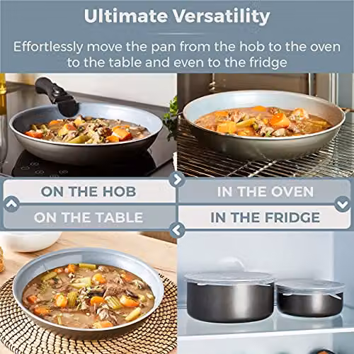 Tower Freedom 7 Piece Ceramic Non-Stick Cookware Set in Black and Grey – 5