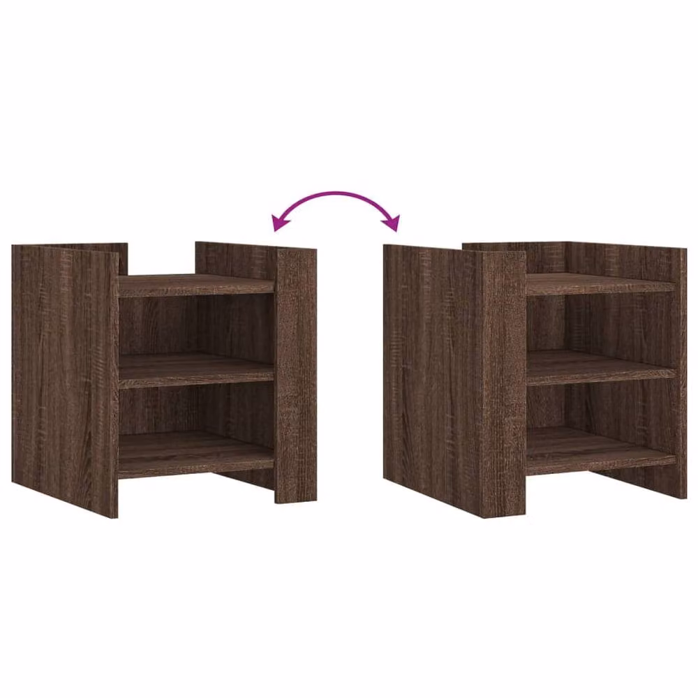 Berkfield Home Decorative Bedside Cabinet in Brown Oak, W/D/H: 45 x 50 x 50 cm – 4