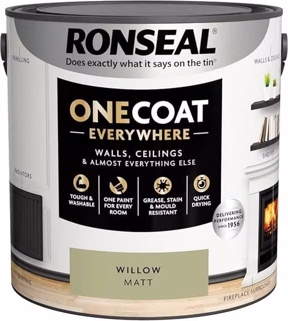 Ronseal One Coat Everywhere Interior Matt Paint, Green, 2.5l