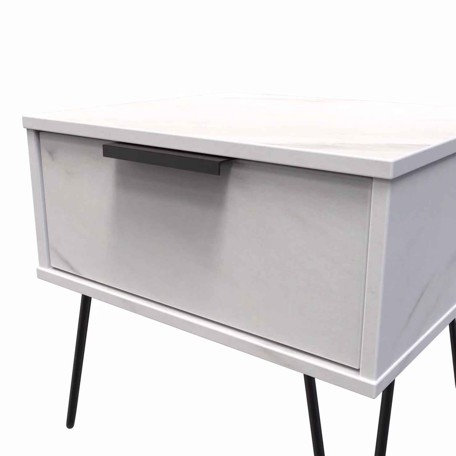Ready Assembled 2 U Fuji Wide Side Table with 1 Drawer in Off-White – 2