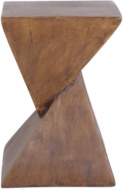 VOGREX Brown Concrete Indoor Outdoor Sofa Side Table and Pedestal Accent Lamp – 1