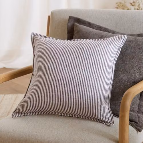 Riva Home Truro Striped Square Cotton and Polyester Cushion, Brown, W/D/H: 45 x 45 x 45 cm – 3