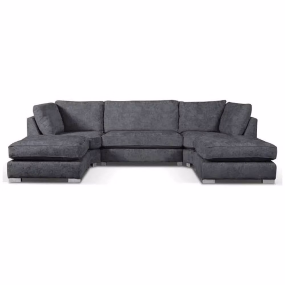 Snug Furniture Birmingham Ltd London U-Shape Reversible Corner Sofa in Charcoal Grey Fabric