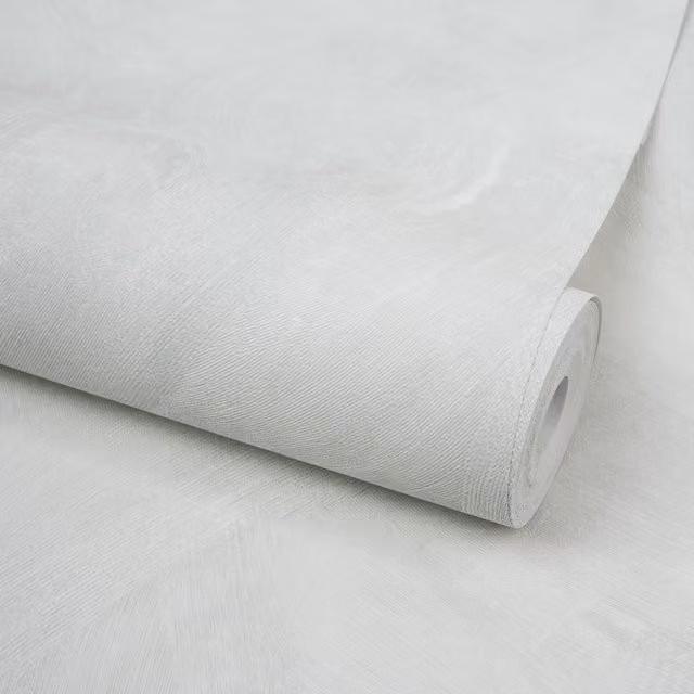 Grandeco Serra Rustic Limewash Chalk Paint Distressed Plaster Effect Textured Wallpaper, Grey and White