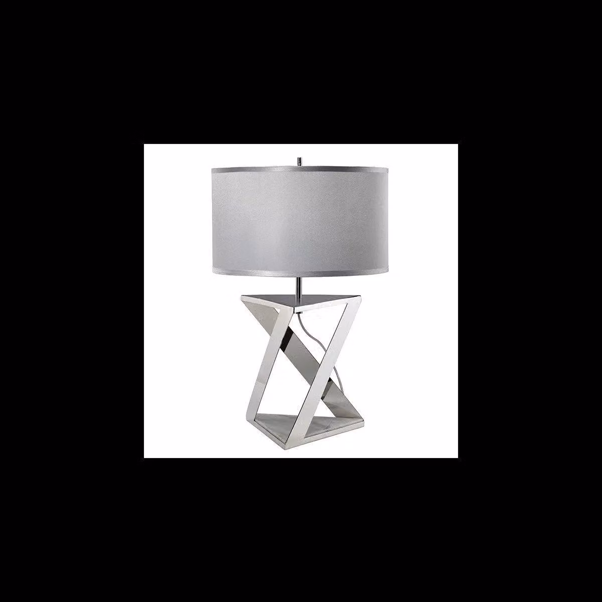Netlighting Aegeus 1 Light Table Lamp in White and Silver with Marble and Metal Base, E27 – 2