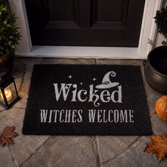Marco Paul Black Wicked Witch Welcome Doormat W: 40 cm, D: 60 cm