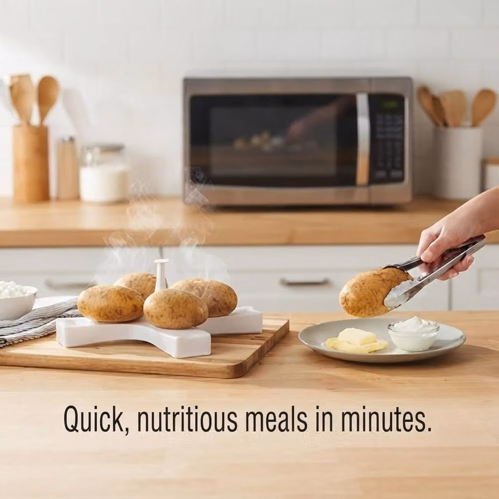 Bed Time UK Reusable Microwave Potato Baker Rack in White – 2