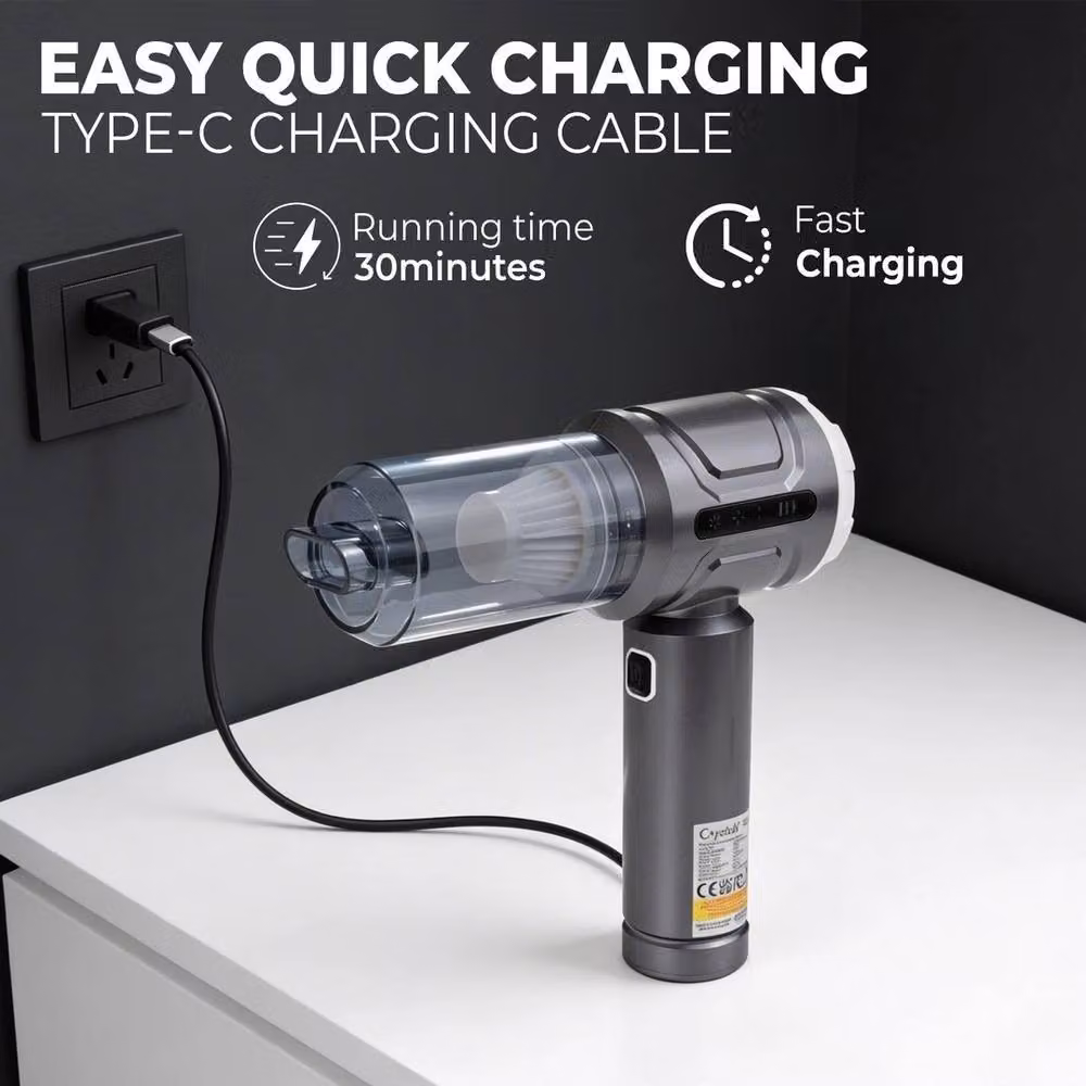 SPETLEK Cordless Handheld Car Vacuum Cleaner with Blow Function in Grey – 4