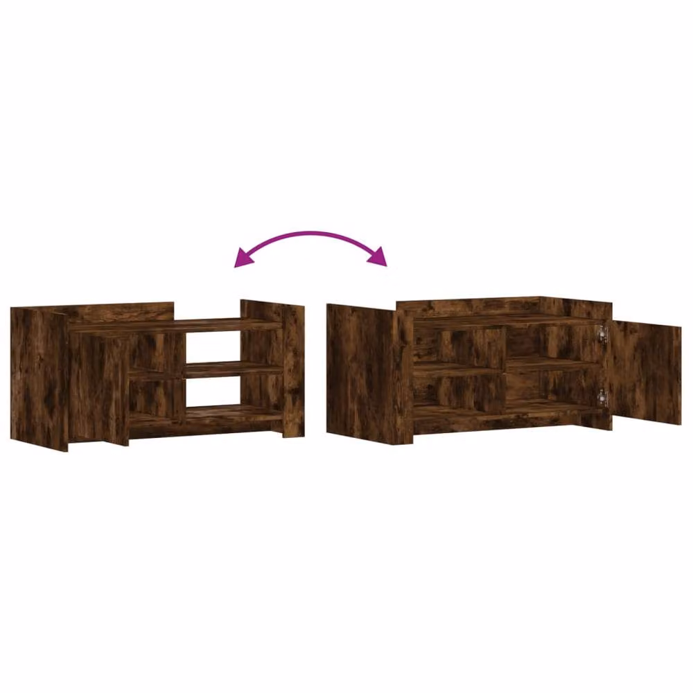 Berkfield Home Modern Rectangular Coffee Table in Smoked Oak Brown, W/D/H: 100 x 50 x 50 cm – 4
