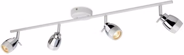 Netlighting Marine 4 Light Spotlight Bar Ceiling Light in Grey and Chrome, IP44, GU10