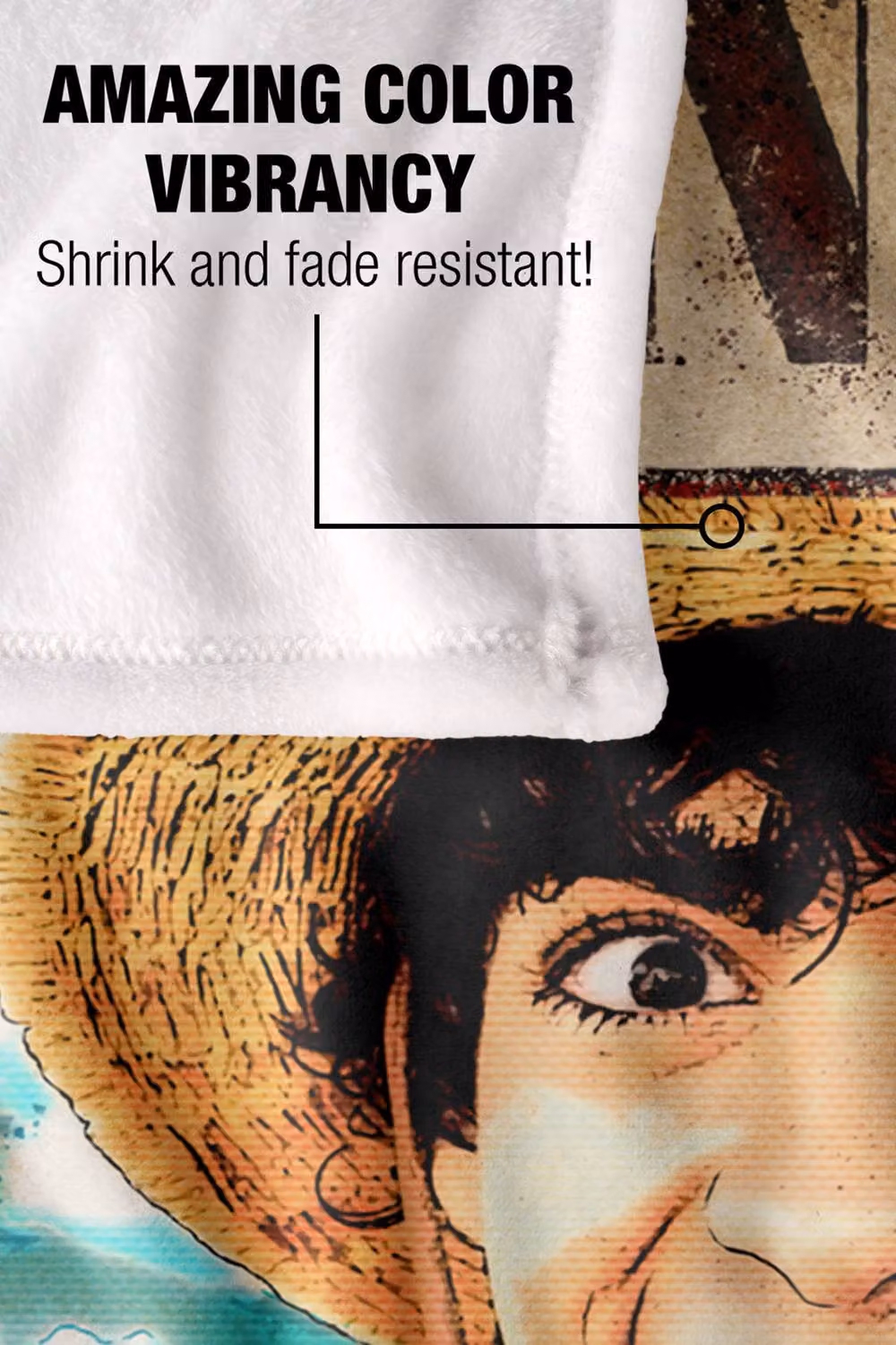 Netflix One Piece Monkey D. Luffy Wanted Poster Soft Fleece Throw Blanket, Multicolour, W: 152 cm, D: 127 cm – 4