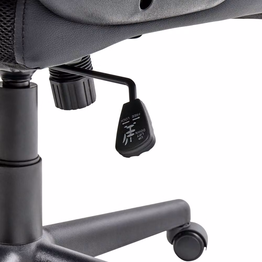 Wyld and Coco Executive Swivel Office Chair in Black Faux Leather with Headrest and Armrests – 7
