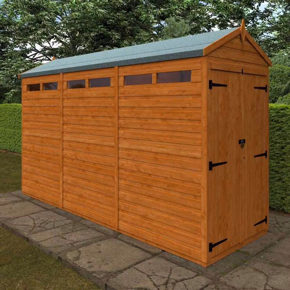 Buttercup Farm 12x4 Flex Apex Security Double Door Chicken Coop in Burnt Orange, L353.8 x W115 x H219.2 cm – 2