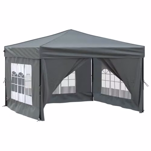 vidaXL Folding Party Tent with Sidewalls and Windows, Anthracite and Silver, W: 300 cm, D: 300 cm, H: 245 cm – 4